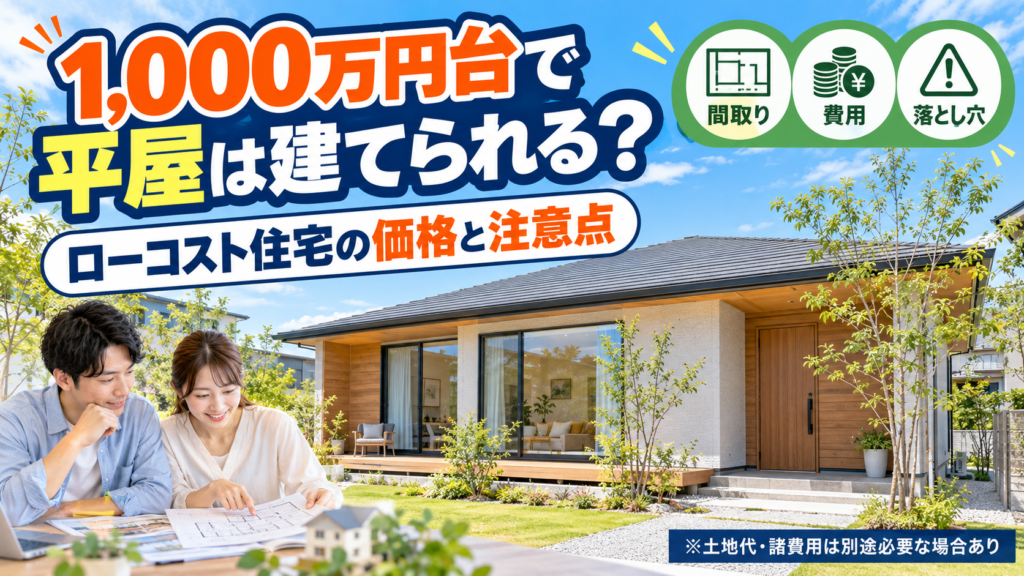 1,000万円台で建てる平屋
